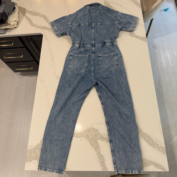 We The Free People Marci Utility Coverall Short Sleeve Denim Jumpsuit Womens Med - Picture 6 of 10